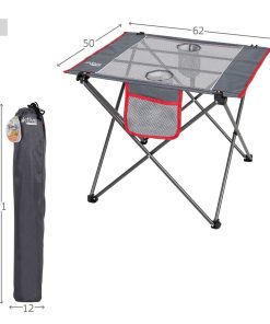 Tavolo Pieghevole Aktive Campeggio Grigio 62 x 50 x 50 cm (2 Unità)