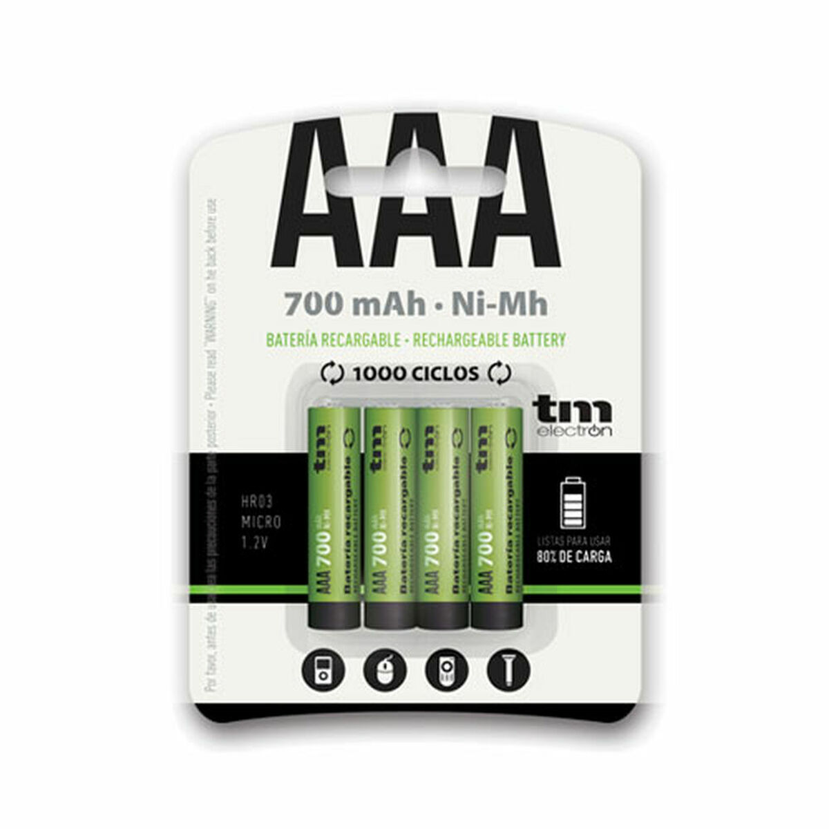 Batterie Ricaricabili TM Electron R03 Ni-Mh