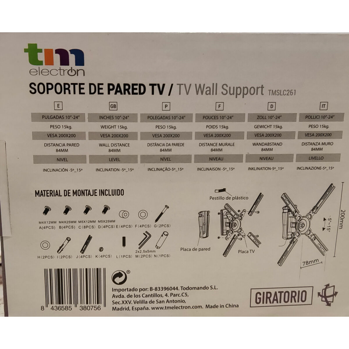 Supporto TV TM Electron 15 kg 10"-24"