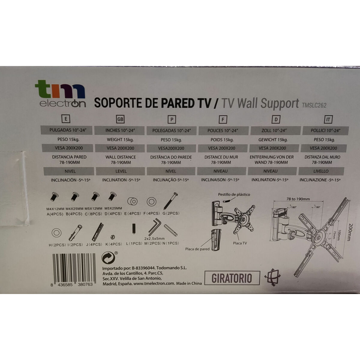 Supporto TV TM Electron 15 kg 10"-24"