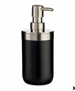 Dispenser di Sapone Berilo Nero Argentato Acciaio inossidabile Plastica 350 ml 9 x 17 x 8 cm (6 Unità)