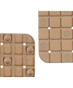 Tappetino Antiscivolo da Doccia Berilo Beige PVC 50,3 x 50,3 x 0,7 cm Quadri (6 Unità)