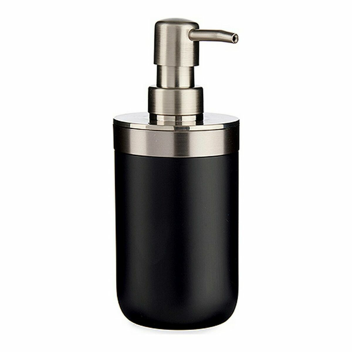 Dispenser di Sapone Berilo Nero Argentato Acciaio inossidabile Plastica 350 ml 9 x 17 x 8 cm (6 Unità) - Image 2
