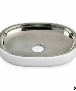 Portasapone Berilo Bianco Argentato Acciaio inossidabile Plastica 9,5 x 2,5 x 13 cm 13 x 2,5 x 9,5 cm (6 Unità)