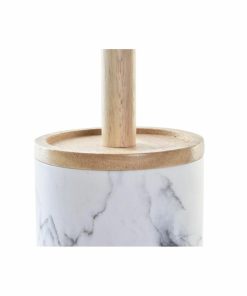 Scopino per il Bagno DKD Home Decor Bianco Naturale Metallo Resina Caucciù Marmo Scandi 30 x 40 cm 10,3 x 10,3 x 38 cm