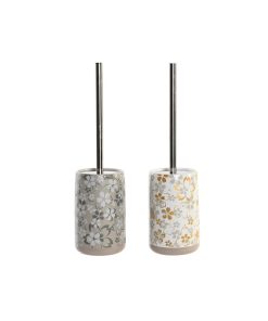 Scopino per il Bagno DKD Home Decor Grigio Beige Alluminio Dolomite 10 x 10 x 36 cm (2 Unità)