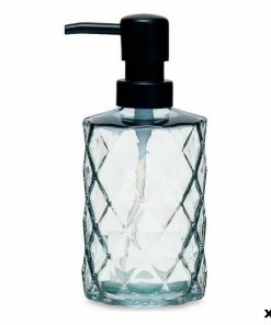 Dispenser di Sapone Berilo Nero Cristallo Plastica Diamante 360 ml 410 ml 9 x 18 x 7 cm (12 Unità)