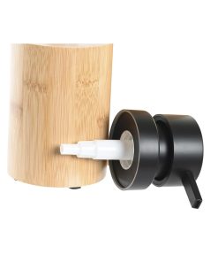 Dispenser di Sapone DKD Home Decor Nero Naturale Bambù polipropilene Loft 8 x 8 x 16 cm