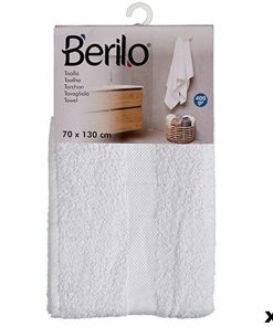 Telo da bagno Berilo Bianco 80 % cotone 20 % Poliestere 70 x 130 cm 35 x 4 x 20 cm 70 x 130 x 0,2 cm (3 Unità)