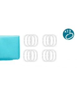 Tenda da Doccia Berilo Azzurro Poliestere 180 x 180 cm 30 x 5 x 19 cm Punti (12 Unità)