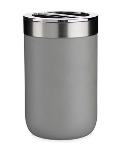 Portaspazzolini da Denti Berilo Grigio Argentato Plastica 7,7 x 11,2 x 7,7 cm (6 Unità)