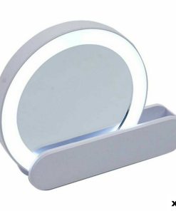 Specchio Berilo Bianco ABS 9 x 2 x 10 cm Luce LED (12 Unità)