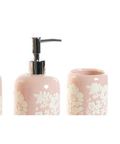 Set da Bagno DKD Home Decor 8 x 8 x 17,5 cm Ceramica Rosa Bianco