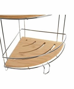 Scaffale da Bagno DKD Home Decor Bambù Alluminio Metallo cromato inossidabile Naturale 19,5 x 19,5 x 47 cm
