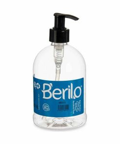 Dispenser di Sapone Berilo Nero Trasparente Plastica 500 ml 8 x 16,5 x 8 cm (12 Unità)