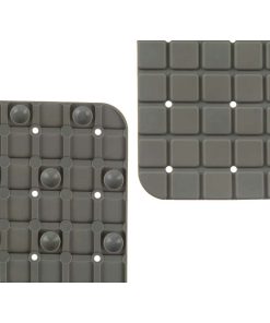 Tappetino Antiscivolo da Doccia Berilo Grigio PVC 6 x 50 x 6 cm 50,3 x 50,3 x 0,7 cm Quadri (6 Unità)