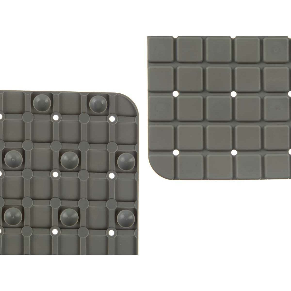 Tappetino Antiscivolo da Doccia Berilo Grigio PVC 6 x 50 x 6 cm 50,3 x 50,3 x 0,7 cm Quadri (6 Unità)