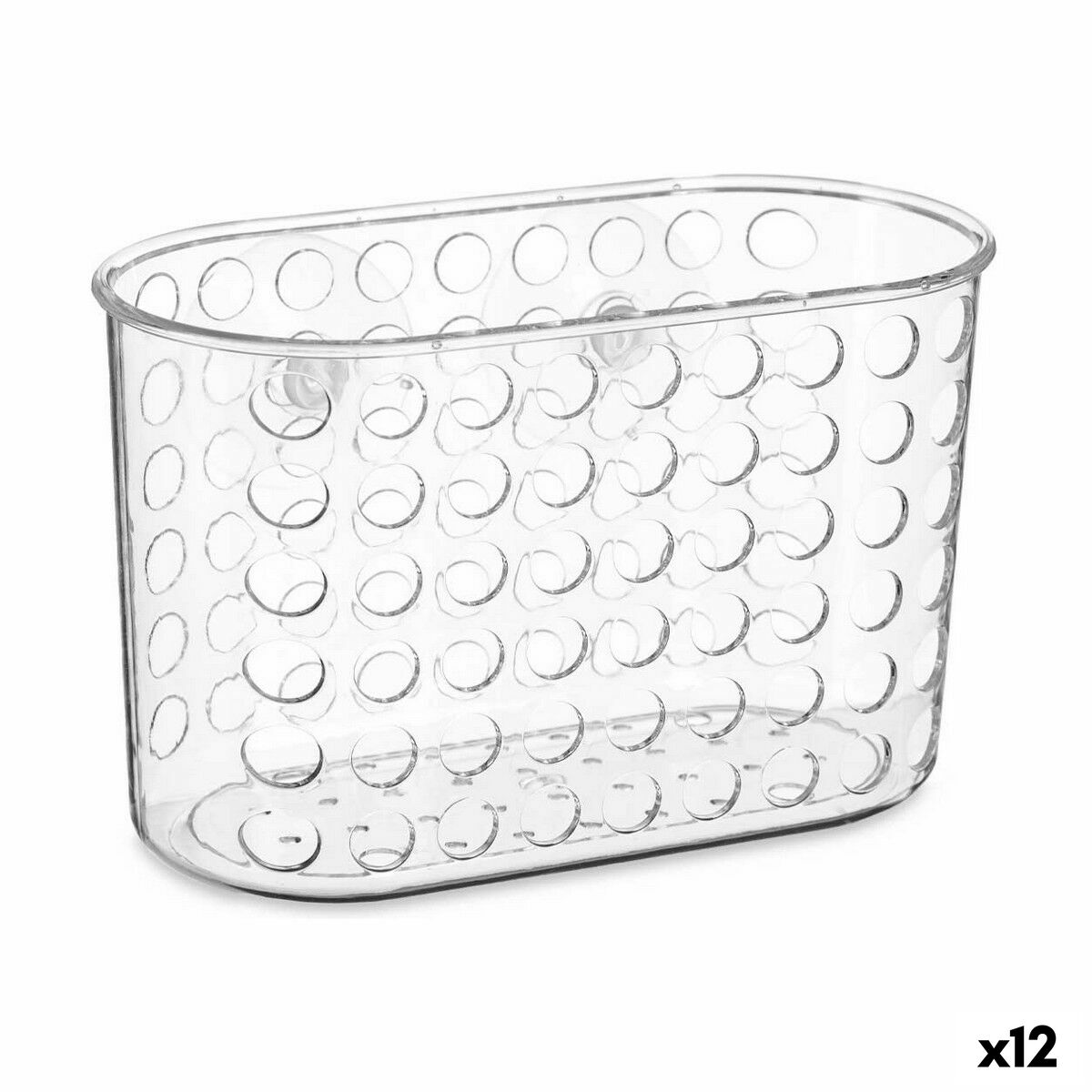 Supporto Contenitore per Vasca da Bagno Berilo Trasparente PVC Plastica 19,3 x 12 x 9 cm (12 Unità)