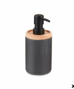 Dispenser di Sapone Berilo Nero Legno Resina Plastica 9,5 x 18,5 x 7,8 cm (6 Unità)