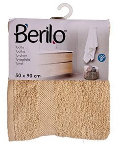 Telo da bagno Berilo Crema 80 % cotone 20 % Poliestere 50 x 90 cm 52 x 0,2 x 90 cm 25 x 3 x 22 cm 23 x 26 x 3 cm (6 Unità)