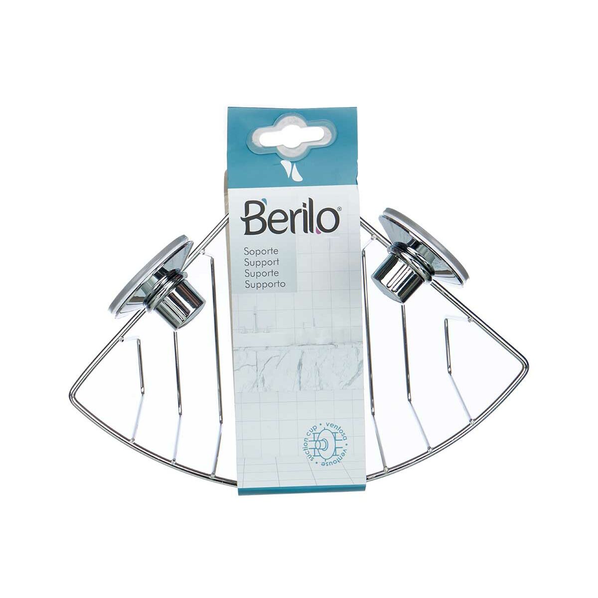 Supporto da Doccia Berilo Metallo Acciaio ABS 25 x 18,5 x 18 cm (12 Unità) - Image 4