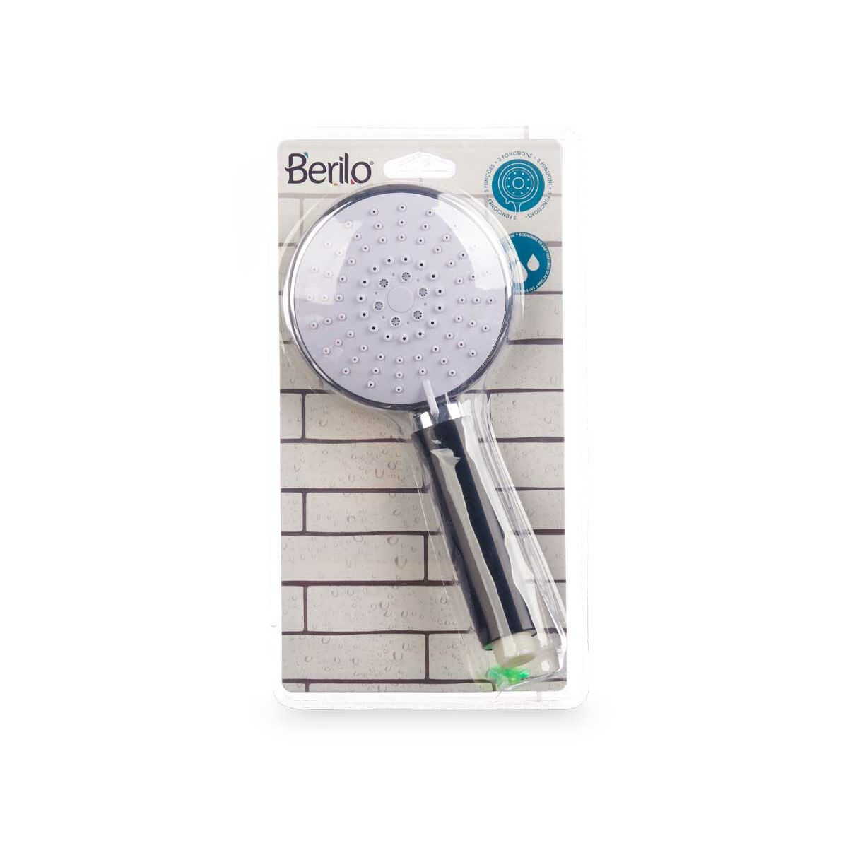 Soffione Berilo Nero Metallo 10,5 x 24 x 5 cm (12 Unità) - Image 4