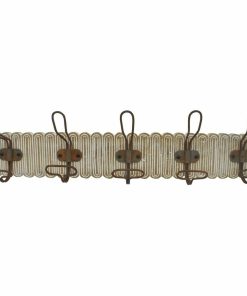 Appendiabiti da parete DKD Home Decor Coloniale Ferro Legno di mango 61 x 10 x 21 cm Decapaggio