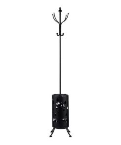 Appendiabiti Portaombrelli Nero Metallo (44 x 185 x 44 cm)