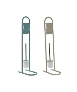 Portarotolo di Carta Igienica Home ESPRIT Bianco Turchese Metallo 30 x 16 x 78,5 cm (2 Unità)