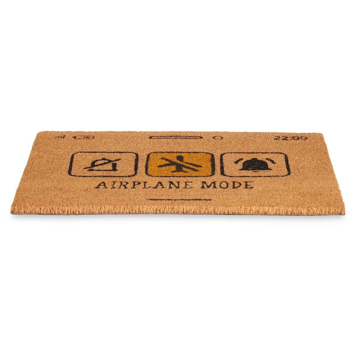 Zerbino Gift Decor Airplane Mode Giallo Nero Naturale PVC Fibra di cocco 60 x 1 x 40 cm (12 Unità)