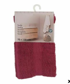 Telo da bagno Berilo Rosso Granato 80 % cotone 20 % Poliestere 70 x 0,5 x 130 cm (3 Unità)