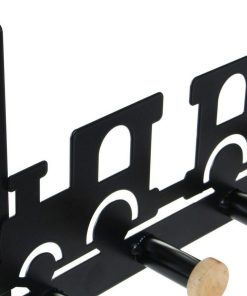 Appendiabiti per Porte DKD Home Decor 8424001835546 Treno Bianco Nero Metallo Legno MDF 28,5 x 8,5 x 16,5 cm (2 Unità)
