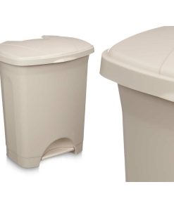 Cestino a pedale Beige Plastica 30 L (4 Unità)