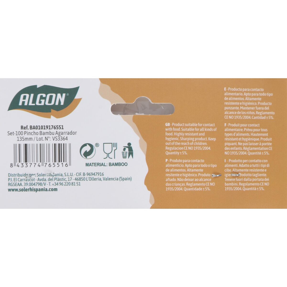 Set di Spiedini per Barbecue Algon Bambù 100 Pezzi 13,5 cm (18 Unità)