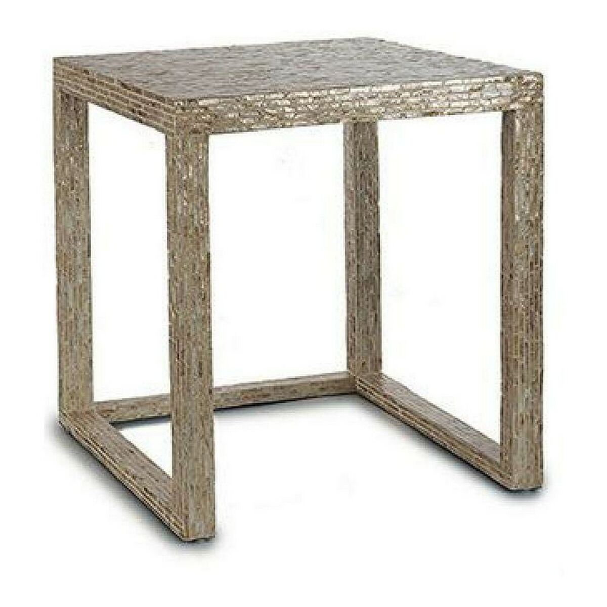 Set di 2 tavoli Gift Decor BIG-S3603662 Bianco Beige Dorato 42,5 x 61 x 60 cm (2 Pezzi) (2 Unità)