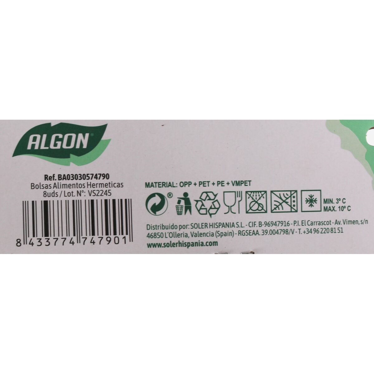 Set di Sacchetti Riutilizzabili per Alimenti Algon 24 x 35 cm (24 Unità)