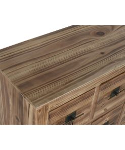 Cassettiera Home ESPRIT Nero Naturale Abete Legno MDF Orientale 63 x 27 x 101 cm