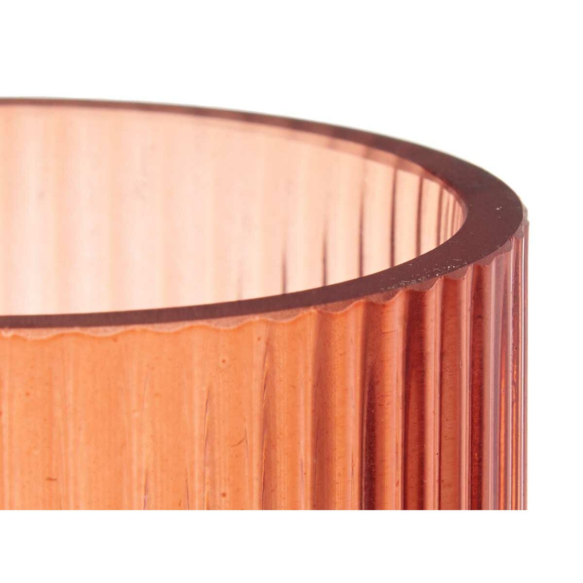 Vaso Gift Decor Arancio Teja Cristallo Righe 9,5 x 16,5 x 9,5 cm 10,5 x 17,5 x 10,5 cm (8 Unità) - Image 2