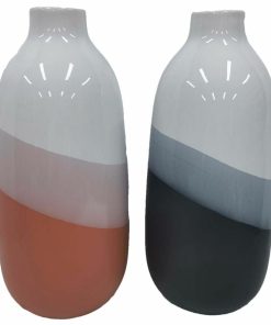 Vaso DKD Home Decor 13 x 13 x 29 cm Tricolore Dolomite (2 Unità)