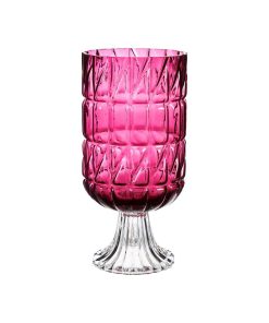 Vaso Gift Decor Rosa Rosa scuro Cristallo Intaglio 13 x 26,5 x 13 cm (6 Unità)
