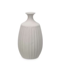 Vaso Gift Decor Grigio Ceramica Righe 21 x 39 x 21 cm (2 Unità)