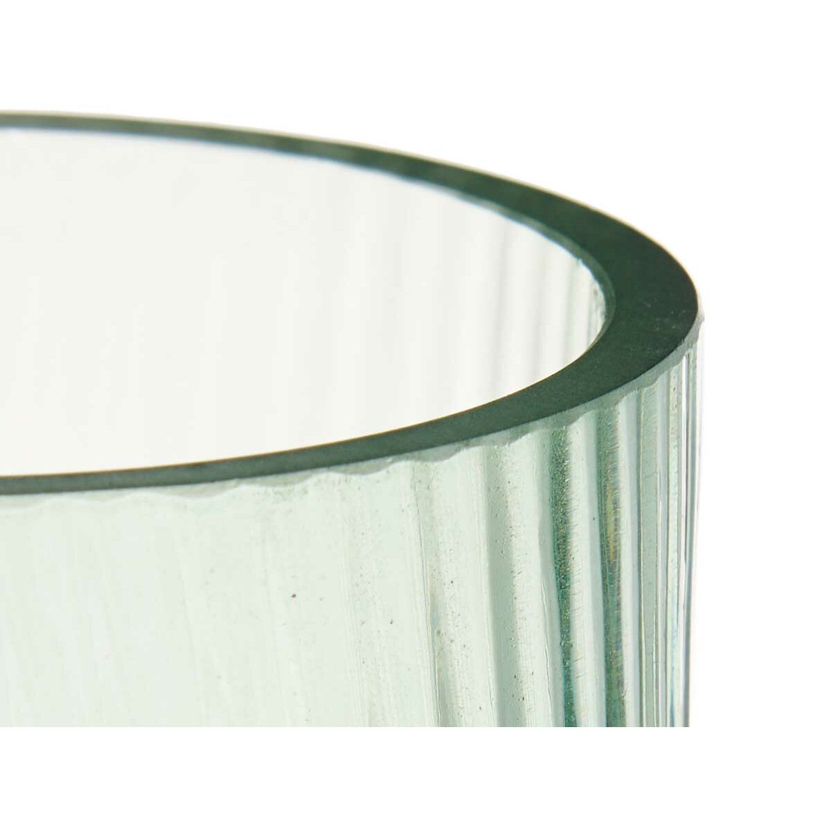 Vaso Gift Decor Verde Cristallo Righe 9,5 x 16,5 x 9,5 cm 10,5 x 17,5 x 10,5 cm (8 Unità) - Image 2