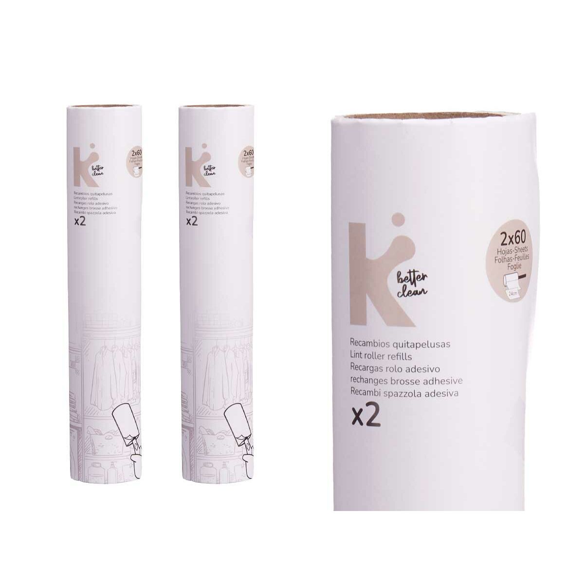 Levapelucchi Bianco 24 x 19 cm 14 x 31 x 4,5 cm Ricambio (12 Unità) - Image 3