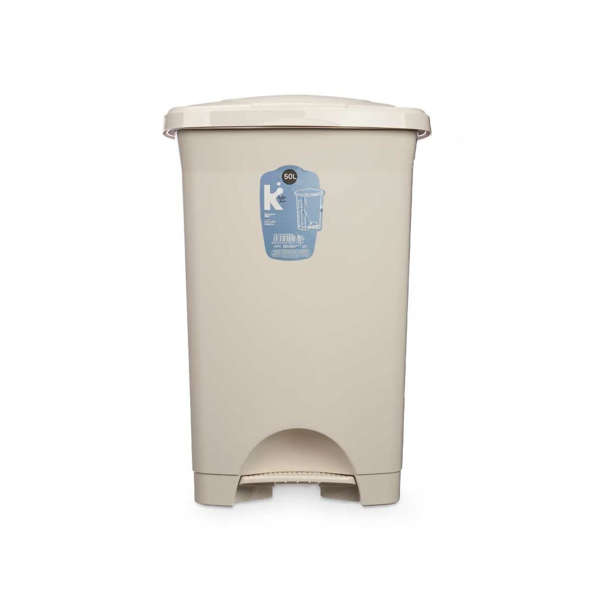 Cestino a pedale Beige Plastica 50 L (3 Unità)