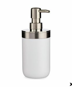 Dispenser di Sapone Berilo Bianco Argentato Plastica 350 ml 8 x 17 x 9 cm 9 x 17 x 8 cm (6 Unità)