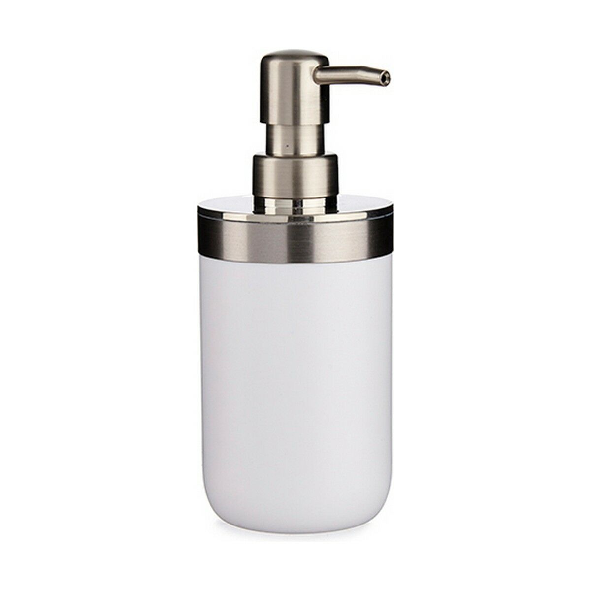 Dispenser di Sapone Berilo Bianco Argentato Plastica 350 ml 8 x 17 x 9 cm 9 x 17 x 8 cm (6 Unità) - Image 2