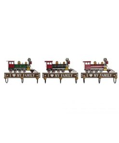 Appendiabiti da parete DKD Home Decor 29 x 8 x 20 cm Metallo Vintage Legno MDF (3 Pezzi)