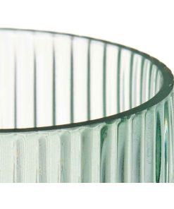 Vaso Gift Decor Verde Cristallo Righe 8 x 23 x 8 cm (8 Unità)