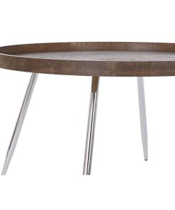 Tavolino da Caffè DKD Home Decor Marrone Argentato Metallo Acciaio Legno MDF 30 x 40 cm 78 x 78 x 41,5 cm