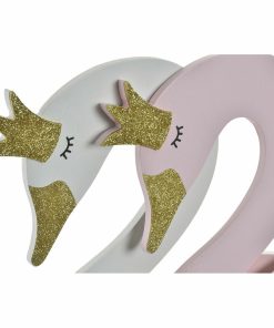 Appendiabiti da parete DKD Home Decor Legno Per bambini Cigno 40 x 4 x 38,5 cm (2 Unità)